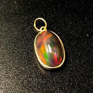 14k natural opal pendant